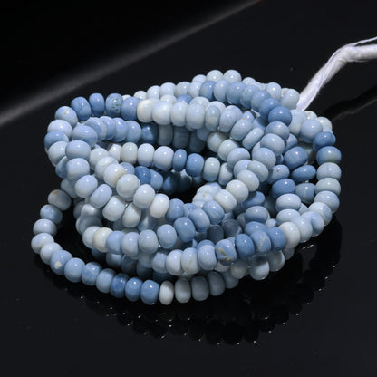 Blue Grey Smooth Beads Blue Grey Shaded Opal Smooth Rondelle Beads 9-10 MM Gemstone Smooth Beads for Handmade Jewelry Necklace Making Craft