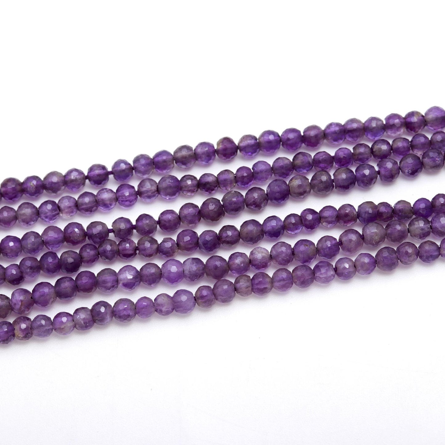 Amethyst Faceted Round Beads Natural Amethyst Faceted Rondelle 3-3.5 MM Beads for Handmade Designer Jewelry Necklace Bracelet Making Craft