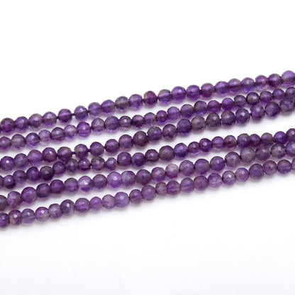 Amethyst Faceted Round Beads Natural Amethyst Faceted Rondelle 3-3.5 MM Beads for Handmade Designer Jewelry Necklace Bracelet Making Craft