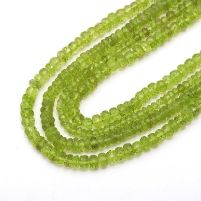 Peridot Faceted Rondelle Beads Natural Green Peridot 5-6 MM Faceted Rondelle Beads 13" Strand for Handmade Designer Jewelry Making Craft