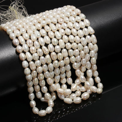Fresh Water Pearl Oval Shape Beads 16" Natural Fresh Water Pearl 6X8 - 7X10 MM Beads Pearl for Designer Handmade Necklace Bracelet Making