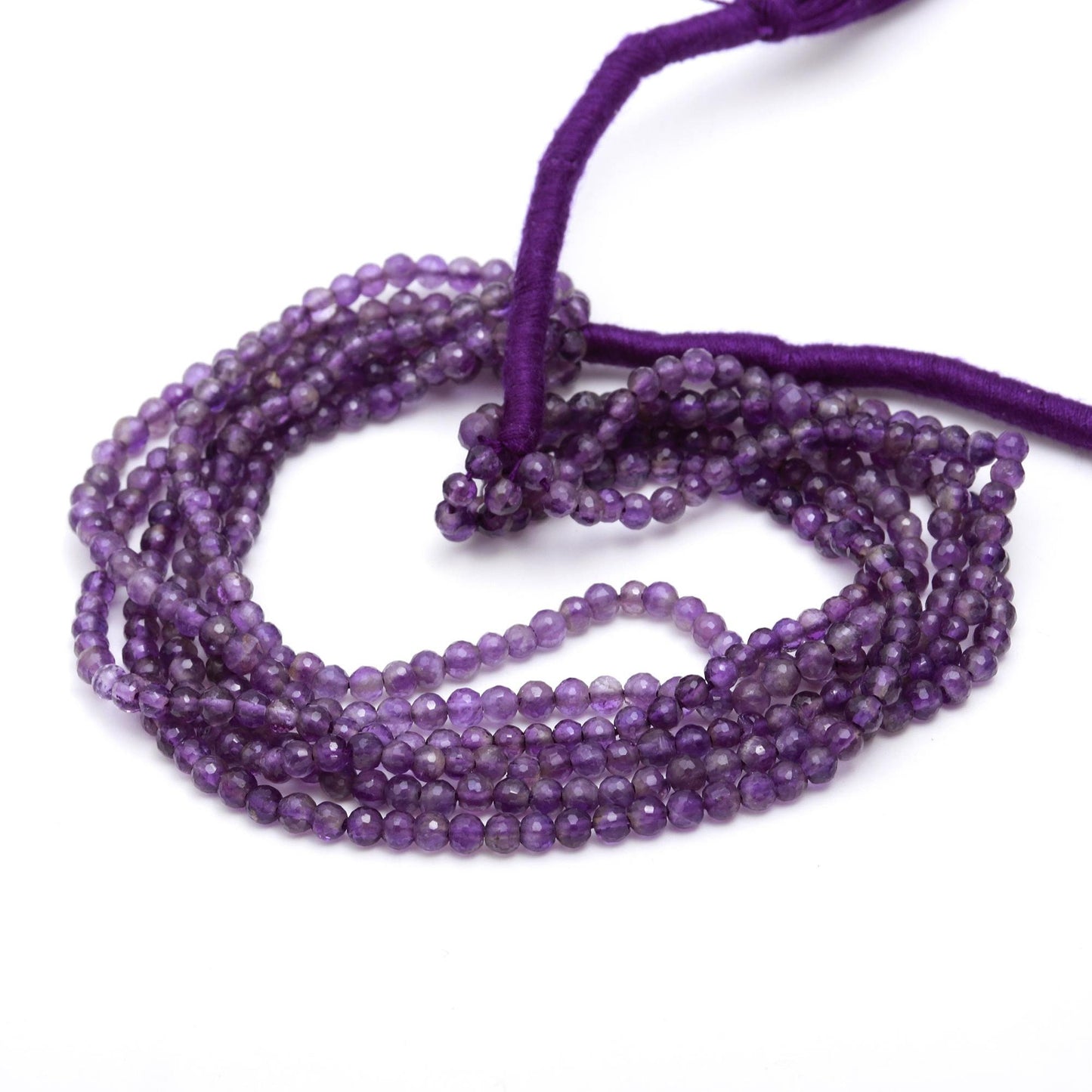 Amethyst Faceted Round Beads Natural Amethyst Faceted Rondelle 3-3.5 MM Beads for Handmade Designer Jewelry Necklace Bracelet Making Craft