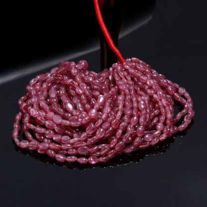 Ruby Smooth Oval Beads 6x8 - 7x10 MM Ruby Oval Smooth Beads 16" Strand Genuine Ruby Beads Plain Ruby Oval Beads for Designer Jewelry Making