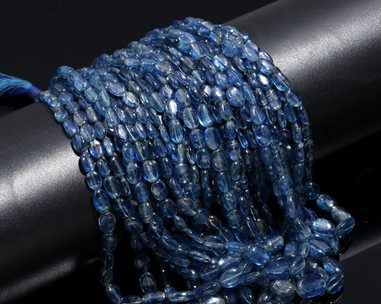 Natural Kyanite Precious Gemstone Kyanite Smooth Oval Beads 5x7-6x9 MM Oval Beads 16" Strand for Exclusive Handmade Designer Jewelry Making