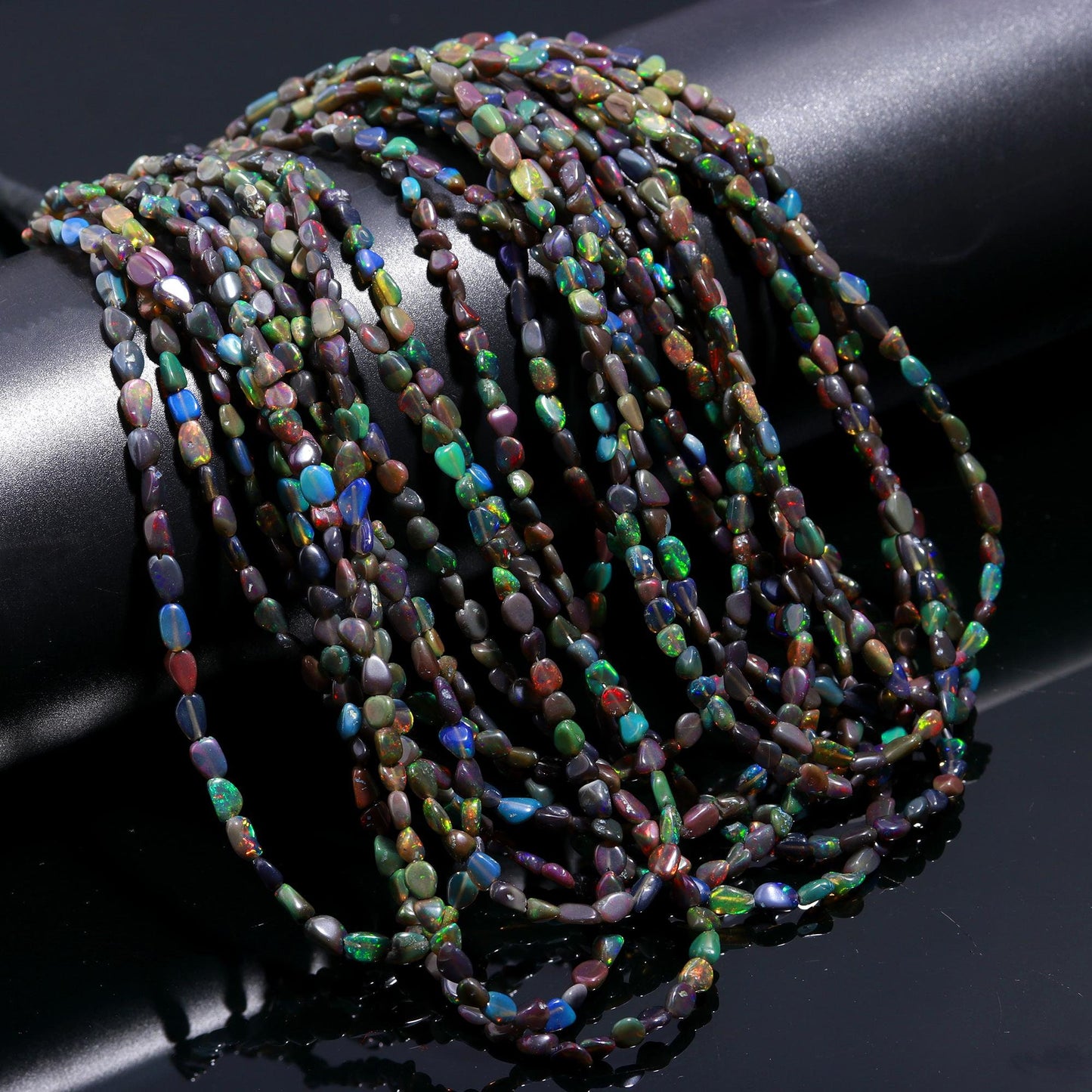 Black Ethiopian Opal Smooth Nuggets Bead Natural Flashy Ethiopian Opal Tumble Beads Super Ethiopian Opal Nuggets for Designer Jewelry Making