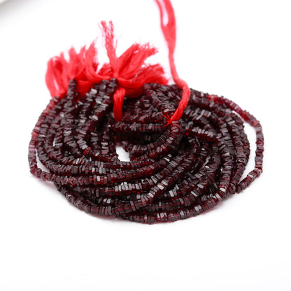 Garnet Heishi Square Beads Natural Garnet Heishi Square Beads Excellent Quality 4-5 MM Square Garnet Beads for Handmade Jewelry Making Craft