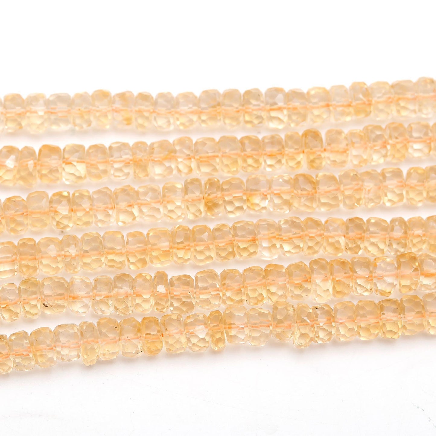 Citrine Faceted Rondelle Beads Natural Citrine Faceted Gemstone Beads for Handmade Designer Jewelry Making Craft & Bijoux Supplies