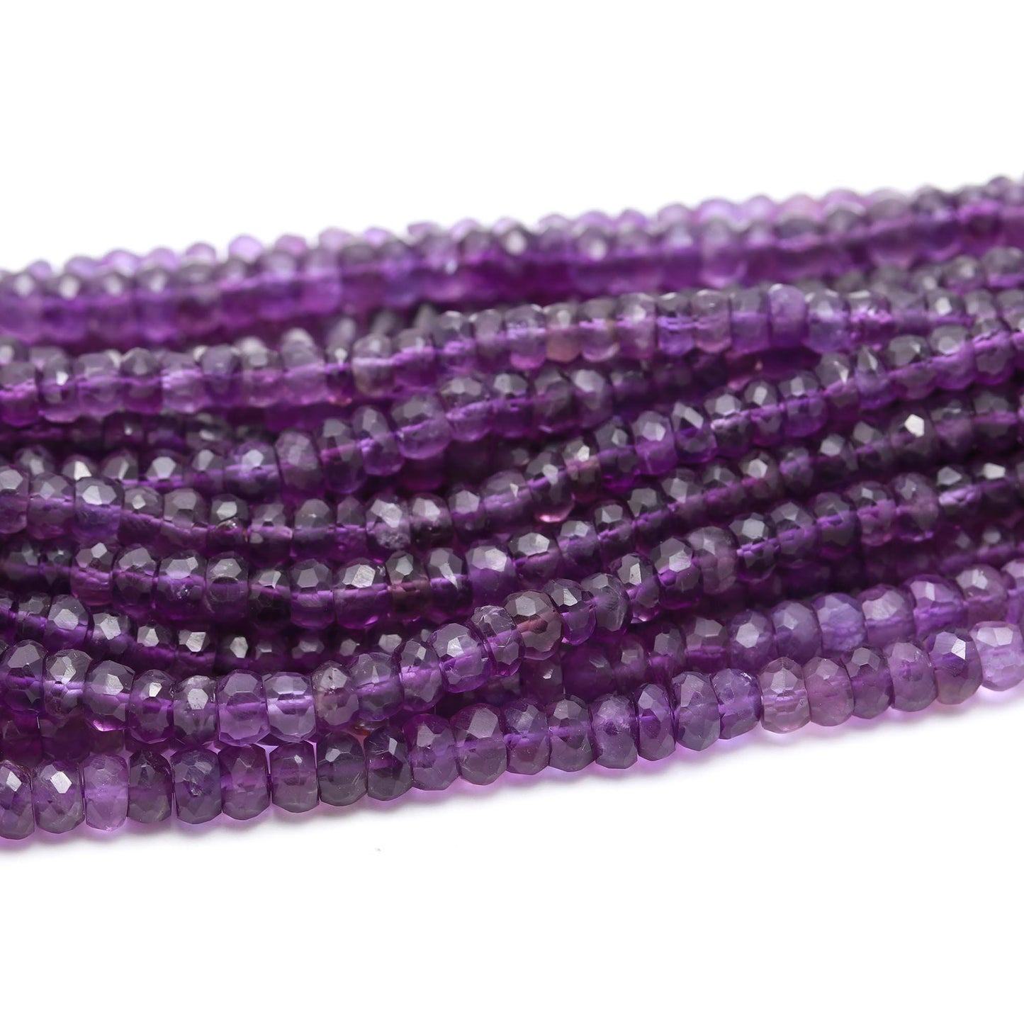 Natural Amethyst Faceted Rondelle Beads 6 MM Amethyst Rondelle Faceted Beads for Handmade Designer Jewelry Making Craft & Bijoux Supplies