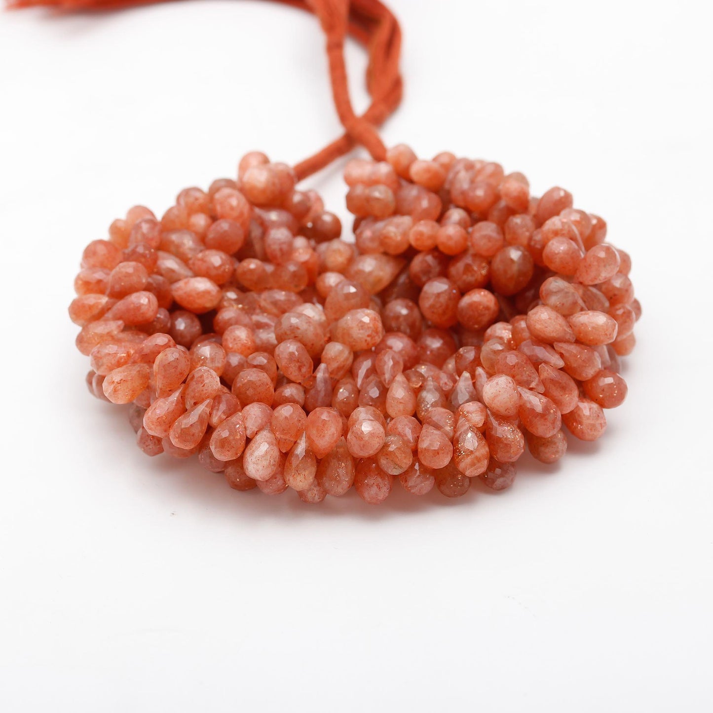 Sunstone Faceted Drops Beads Natural Sunstone Teardrop Beads for Handmade Designer Jewelry Making Craft & Bijoux Supplies