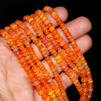 Super Quality Fanta Ethiopian Opal Smooth Rondelle Natural Flashy Ethiopian Opal Beads for Handmade Jewelry Making Craft & Bijoux Supplies