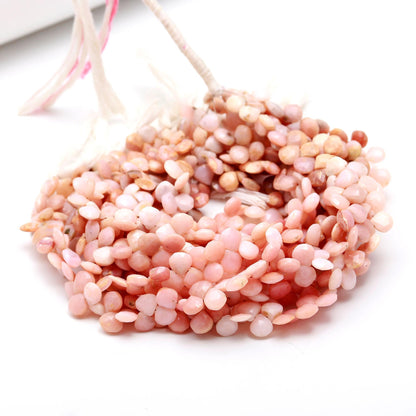 Pink Opal Faceted Heart Beads Natural Pink Opal Shaded Heart Shape Beads 6-7 MM Faceted Pink Opal for Designer Jewelry Necklace and Bracelet