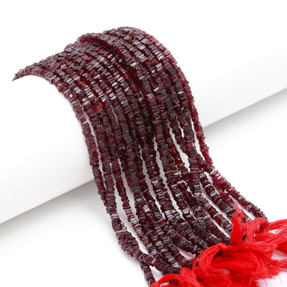 Garnet Heishi Square Beads Natural Garnet Heishi Square Beads Excellent Quality 4-5 MM Square Garnet Beads for Handmade Jewelry Making Craft