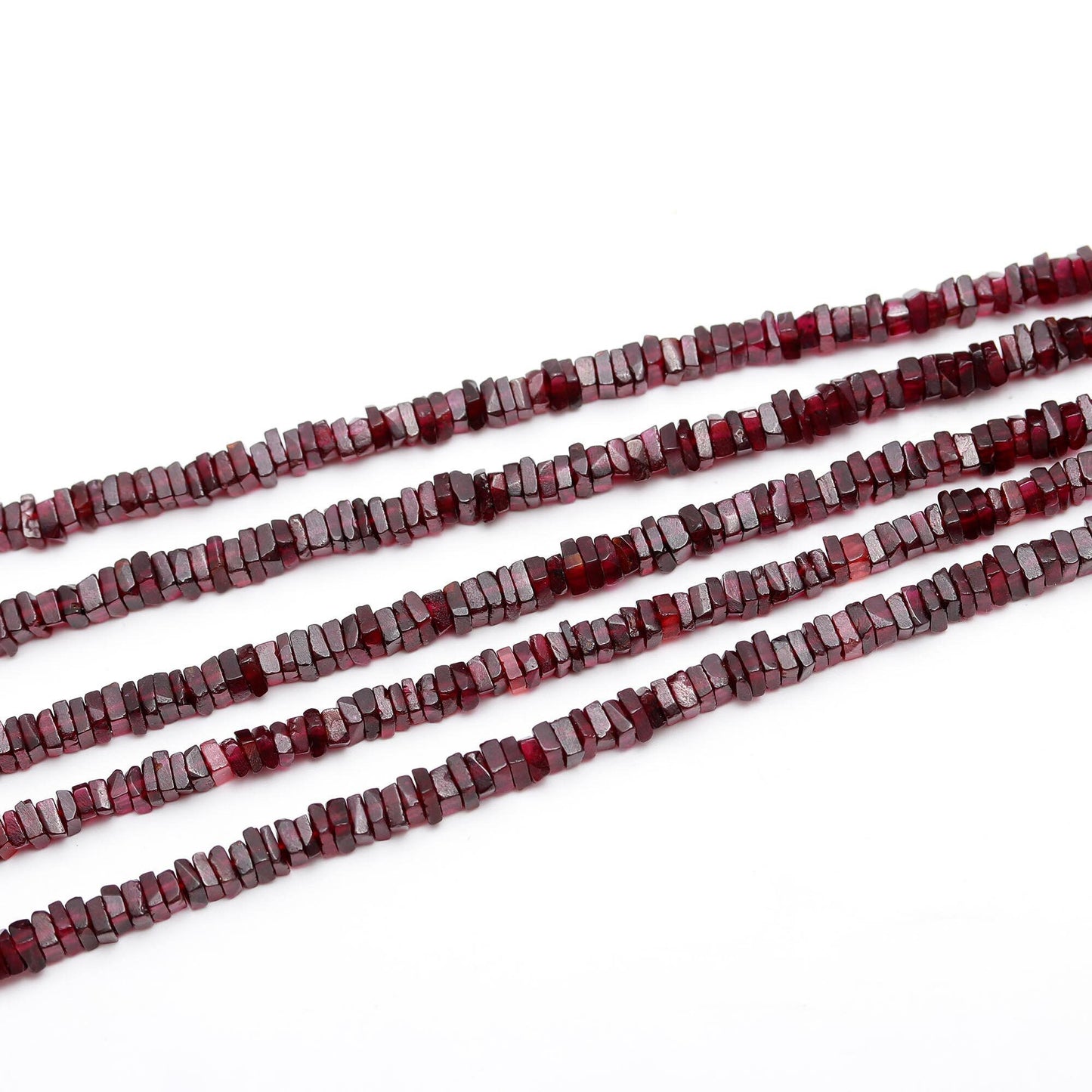 Garnet Heishi Square Beads Natural Garnet Heishi Square Beads Excellent Quality 4-5 MM Square Garnet Beads for Handmade Jewelry Making Craft