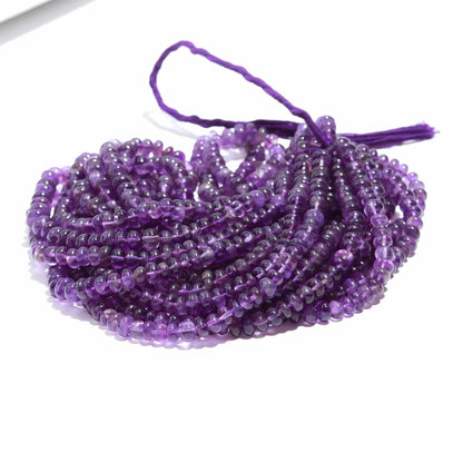 Amethyst Smooth Rondelle Beads Natural Blue Amethyst Rondelle 6-7 MM Beads Amethyst Rondelle Bead for Designer Jewelry Necklace Making Craft