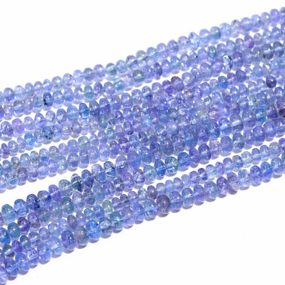 Tanzanite Smooth Rondelle Beads 4-5 MM Natural Blue Tanzanite Rondelle Beads for Handmade Designer Jewelry Making Craft & Bijoux Supplies
