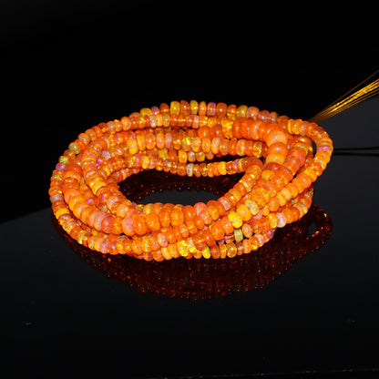 Super Quality Fanta Ethiopian Opal Smooth Rondelle Natural Flashy Ethiopian Opal Beads for Handmade Jewelry Making Craft & Bijoux Supplies