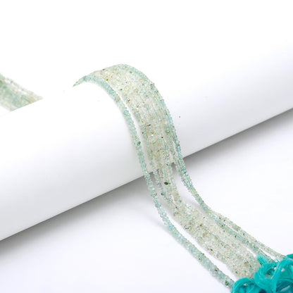 Aquamarine Faceted Rondelle Beads 3-4 MM Natural Aquamarine Rondelle Beads for Handmade Designer Jewelry Necklace & Bracelet Making Craft