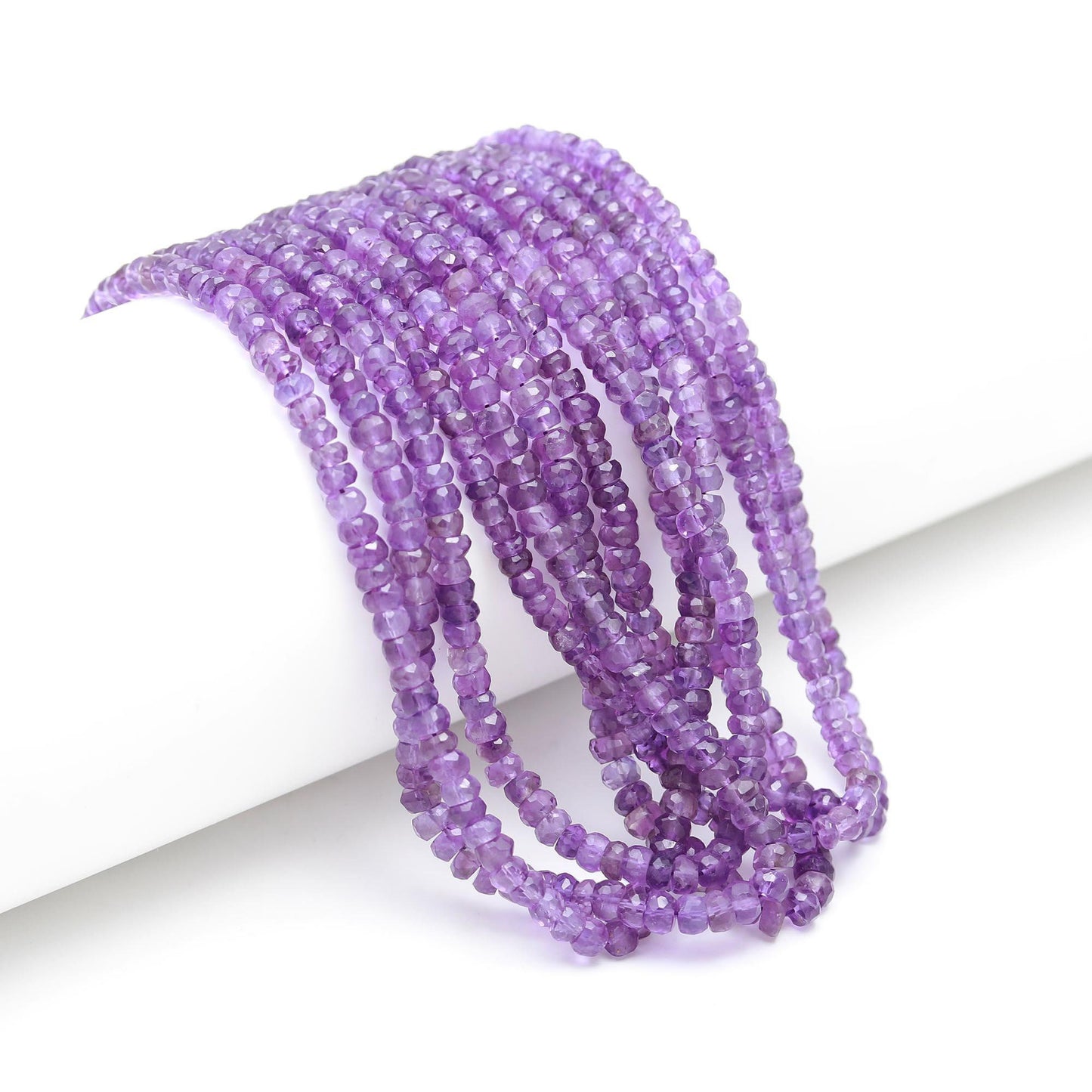 Amethyst Faceted Rondelle Beads Natural Amethyst 5-6 MM and 6-7 MM Rondelle Faceted Beads for Designer Jewelry Necklace Making Art and Craft
