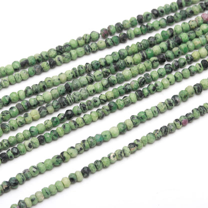 Ruby Zosite Faceted Rondelle Beads Natural Ruby Zosite Rondelle Beads Faceted Ruby Zosite Beads for Jewelry Making Necklace & Bracelet