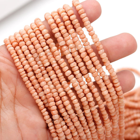 Red Amazonite Faceted Rondelle Beads Natural Red Amazonite Rondelle Beads Faceted Red Amazonite Rondelle Beads for Jewelry Making Craft