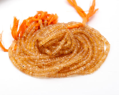 AAA Citrine Faceted Rondelle Beads, 5-6 MM Citrine Rondelle Beads, 13” Natural Citrine Rondelle Faceted Beads, Golden Citrine Beads Jewelry