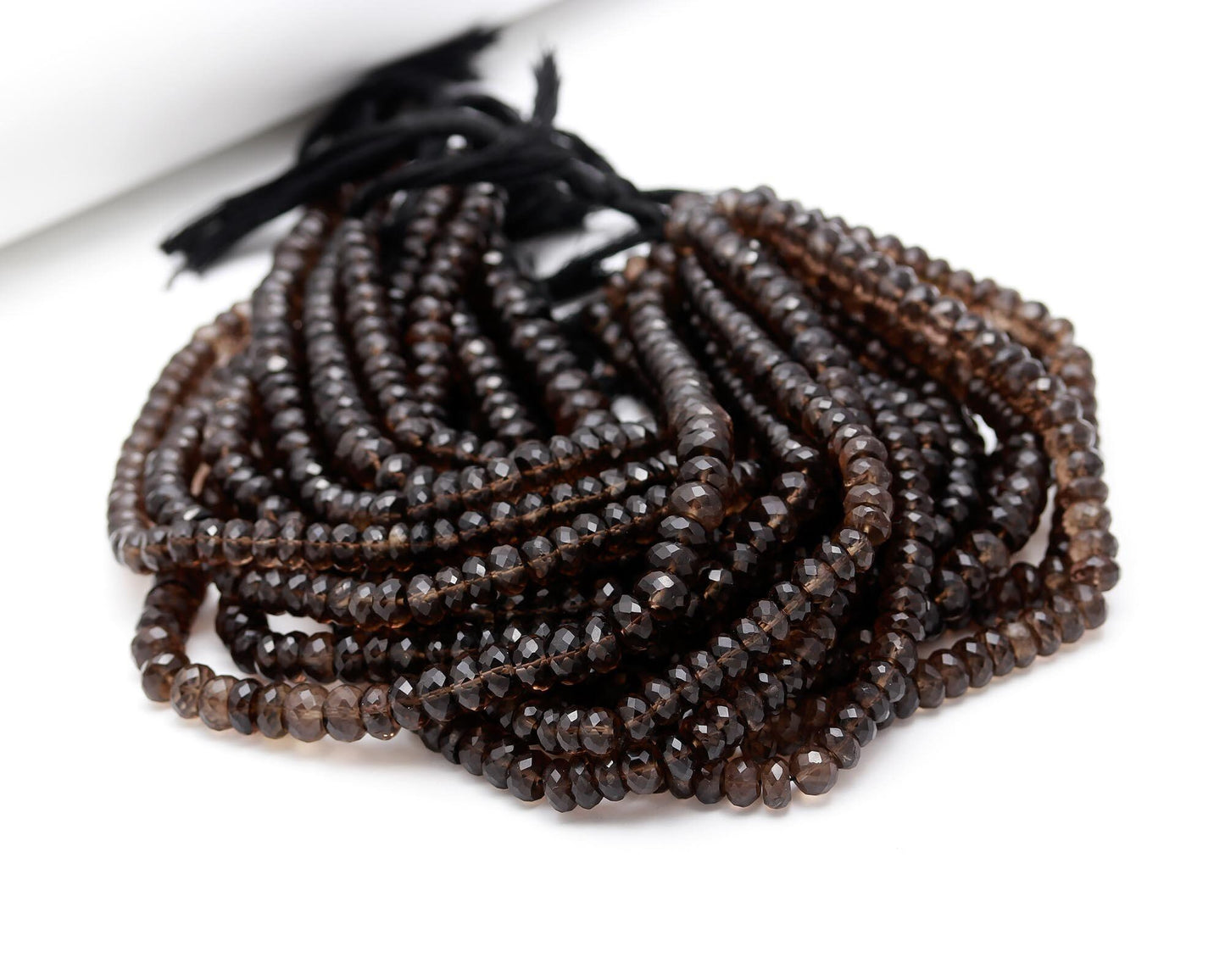 Smokey Quartz Faceted Rondelle Beads Natural Smokey Quartz Rondelle Beads Faceted Smokey Quartz Beads for Jewelry Necklace & Bracelet Craft