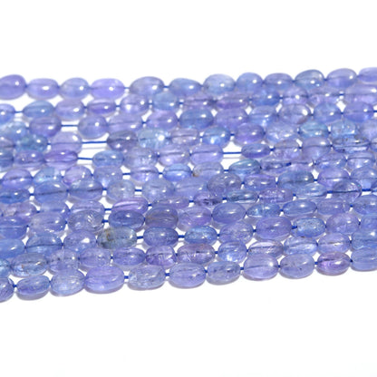 Tanzanite Smooth Oval Shape Beads Natural Tanzanite Plain 5 MM Precious Gemstone Beads for Designer Jewelry Necklace Pendant Earrings Making