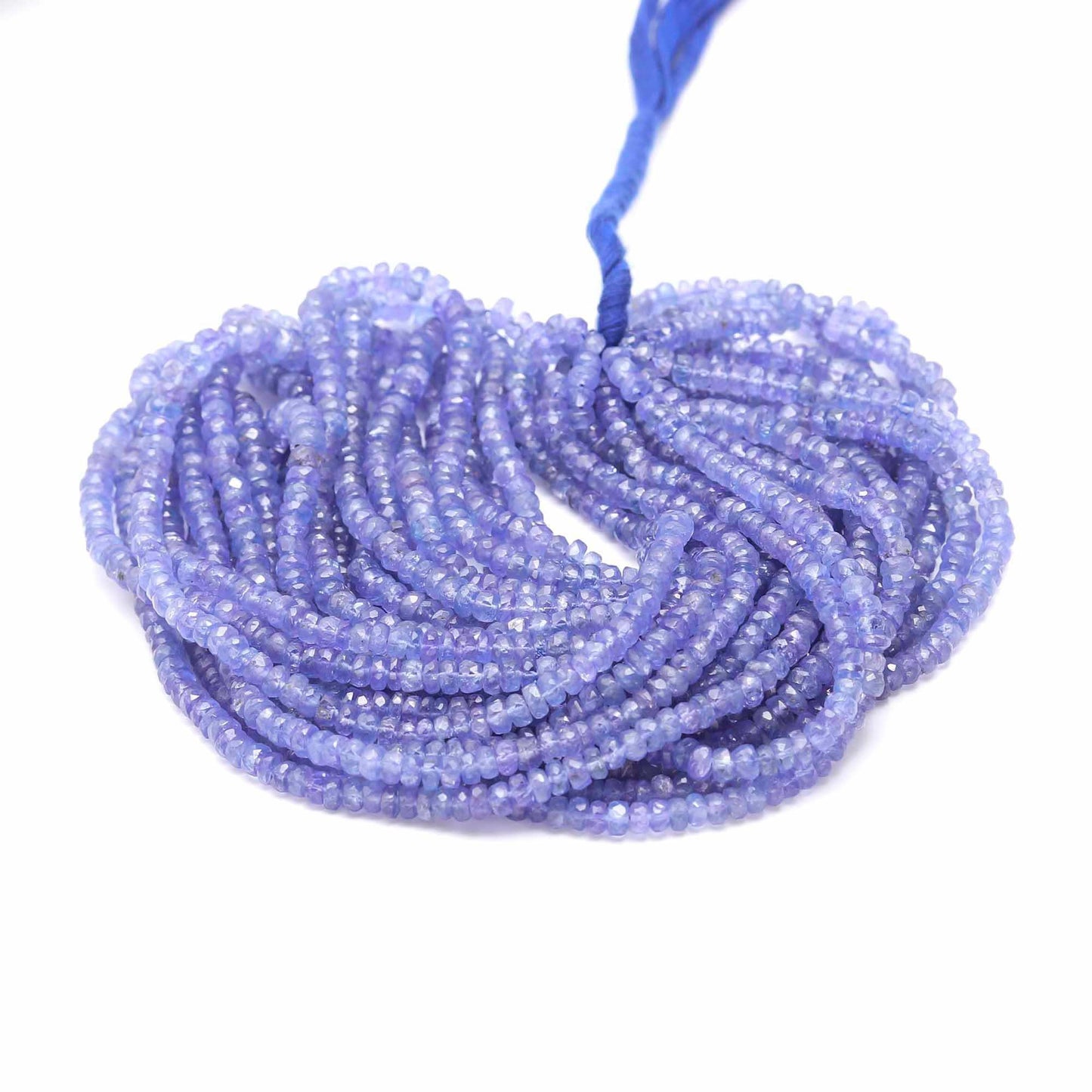 Tanzanite Faceted Rondelle Bead 4-4.60 MM Natural Tanzanite Faceted Precious Gemstone Rondelle Bead 16" Strand for Handmade Designer Jewelry