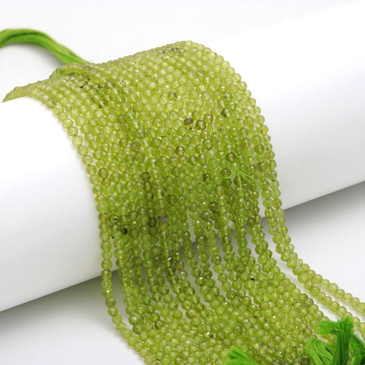 Peridot Faceted Round Beads Natural Peridot 4-4.50 MM Round Bead for Handmade Designer Jewelry Making Craft & Jewelry Supplies Art Craft