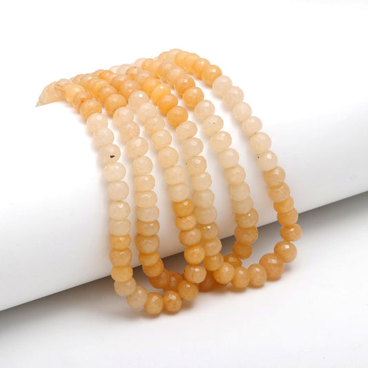 Yellow Moonstone Faceted Rondelle Beads Natural Yellow Shaded Moonstone Rondelle Beads for Exclusive Designer Jewelry Making Craft Supplies