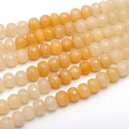 Yellow Moonstone Faceted Rondelle Beads Natural Yellow Shaded Moonstone Rondelle Beads for Exclusive Designer Jewelry Making Craft Supplies