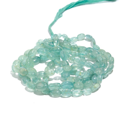 Aquamarine Smooth Oval Beads Natural Aquamarine Smooth Beads for Handmade Designer Jewelry Necklace Pendant Earrings Making Craft