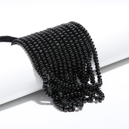 Black Spinal Smooth Rondelle Beads Natural Black Spinal 6-7 MM Rondelle Smooth Beads for Handmade Designer Jewelry Making Craft and Supplies