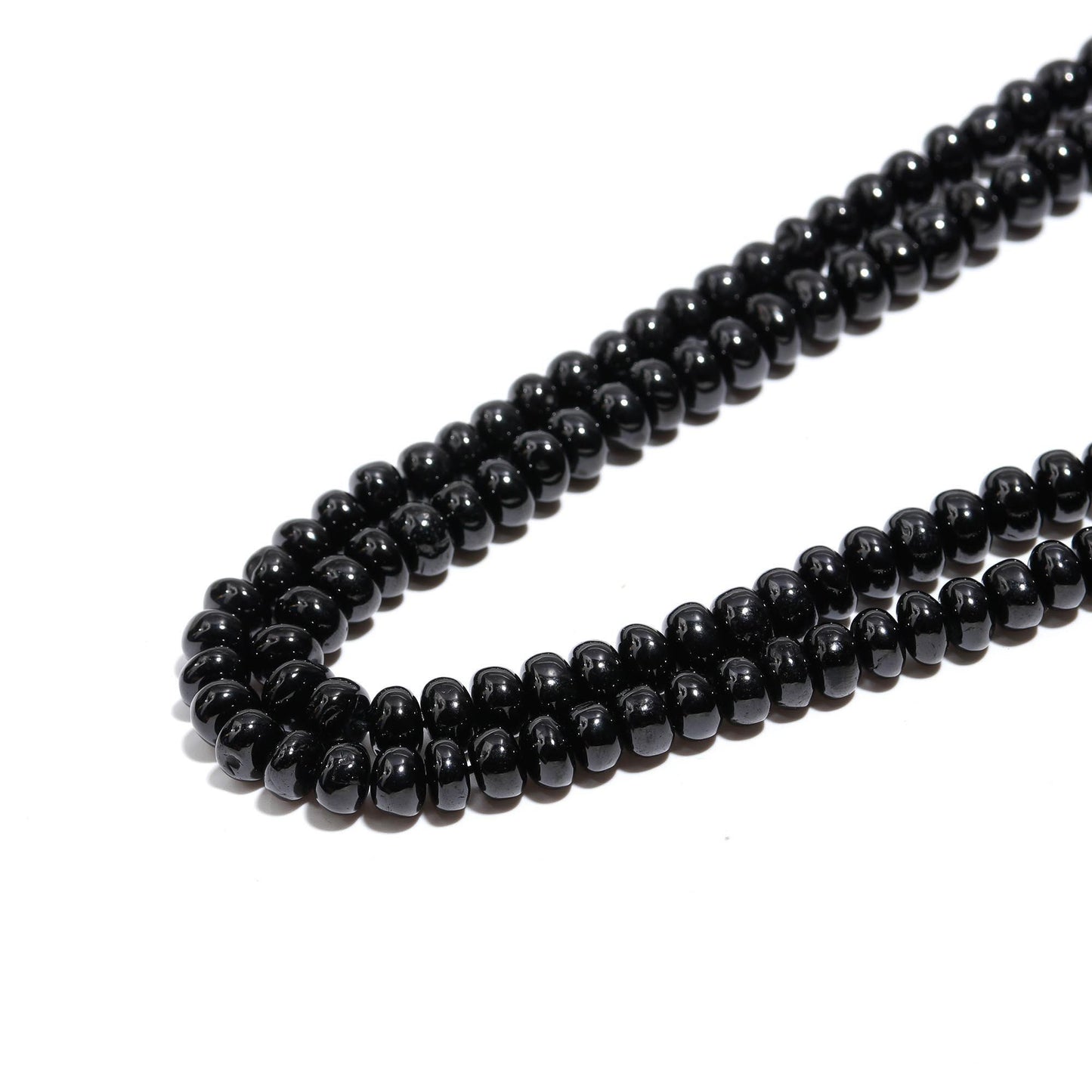 Black Spinal Smooth Rondelle Beads Natural Black Spinal 6-7 MM Rondelle Smooth Beads for Handmade Designer Jewelry Making Craft and Supplies
