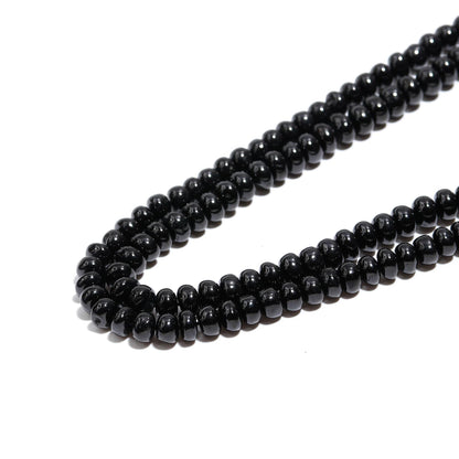Black Spinal Smooth Rondelle Beads Natural Black Spinal 6-7 MM Rondelle Smooth Beads for Handmade Designer Jewelry Making Craft and Supplies