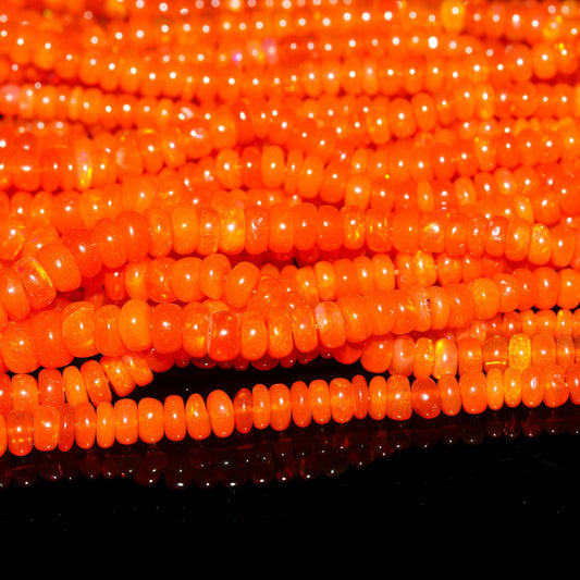Fanta Ethiopian Opal Smooth Rondelle Beads 3-4 MM & 3-7 MM Natural Flashy Ethiopian Opal Beads Fire Ethiopian Opal for Jewelry Making Craft