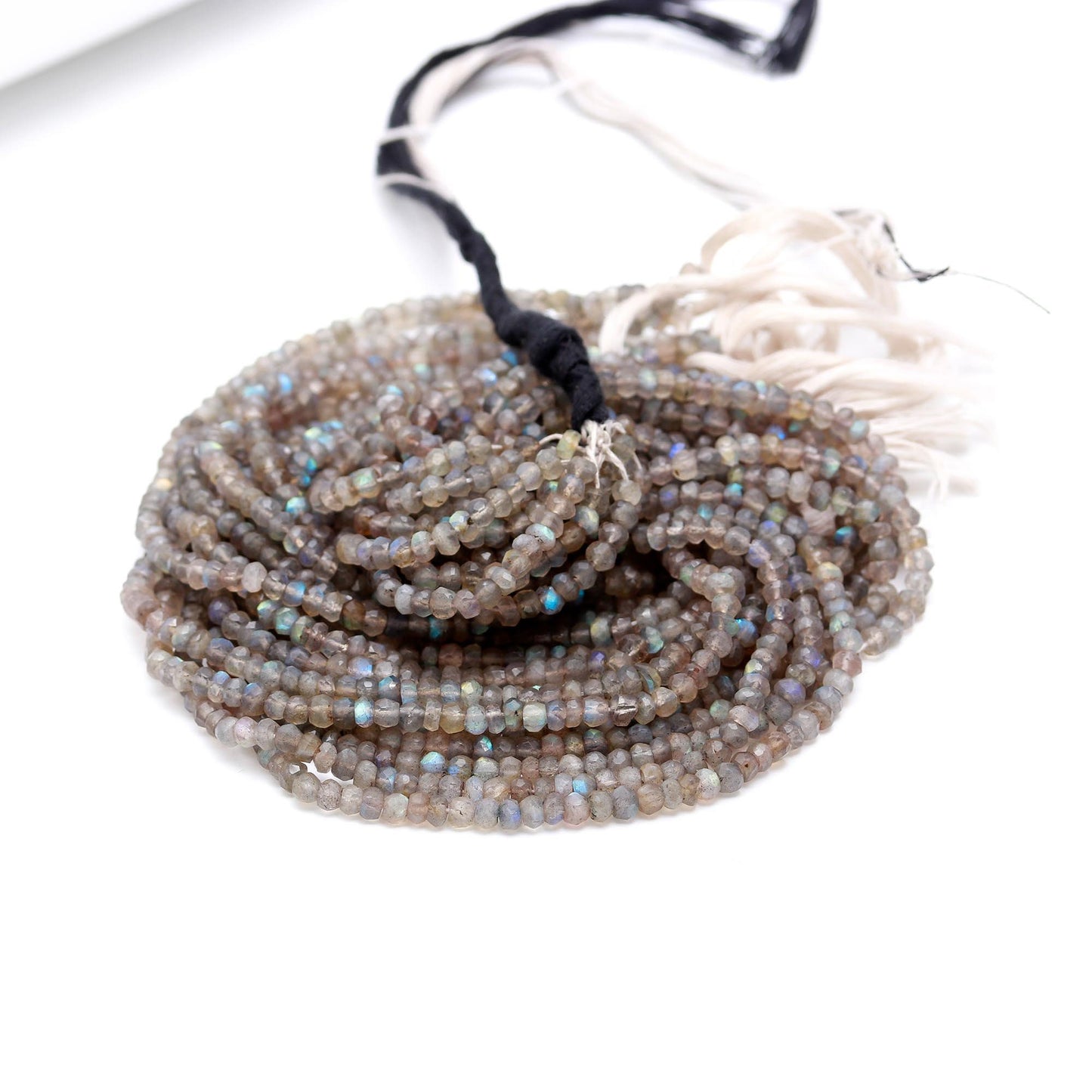 Labradorite Faceted Rondelle Beads Natural Labradorite Rondelle Beads Faceted Labradorite Bead Black Moonstone Bead for Jewelry Making Craft