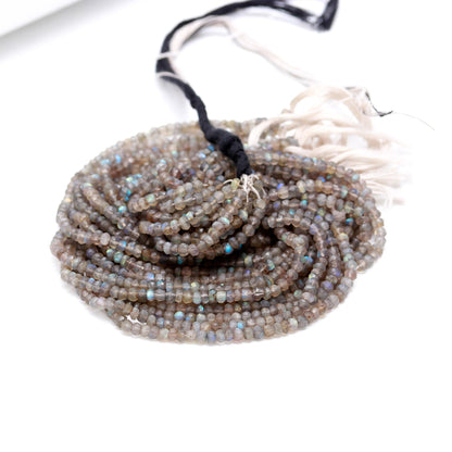 Labradorite Faceted Rondelle Beads Natural Labradorite Rondelle Beads Faceted Labradorite Bead Black Moonstone Bead for Jewelry Making Craft