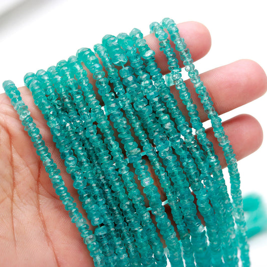 Sky Blue Apatite Faceted Rondelle Beads 4-5 MM Aqua Blue Apatite Faceted Apatite Rondelle Beads Natural Apatite Beads for Jewelry Making