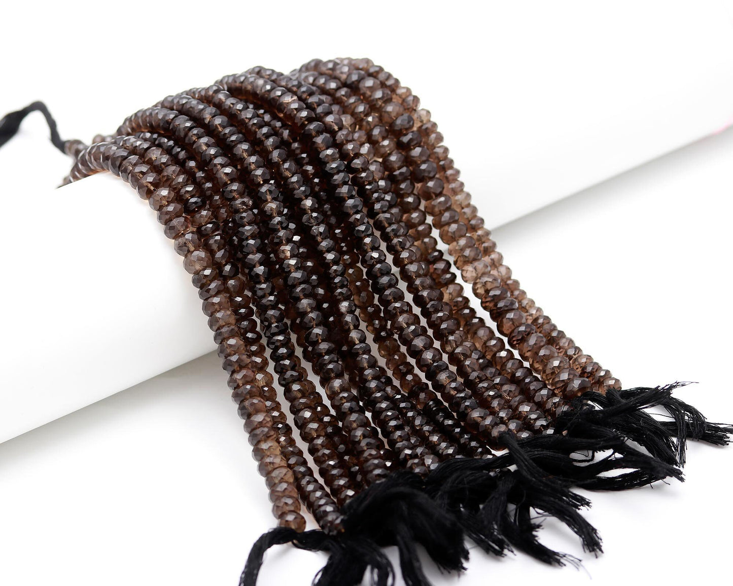 Smokey Quartz Faceted Rondelle Beads Natural Smokey Quartz Rondelle Beads Faceted Smokey Quartz Beads for Jewelry Necklace & Bracelet Craft