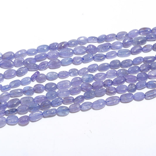 Tanzanite Smooth Oval Beads Natural Tanzanite Oval Shape Precious Gemstone 4 MM Bead for Handmade Designer Jewelry Necklace Pendant Bracelet