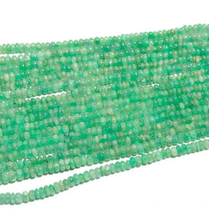 Natural Zambia Emerald Smooth Rondelle Beads 3.5-5 MM Emerald Rondelle Beads for Handmade Designer Jewelry Making Craft & Bijoux Supplies