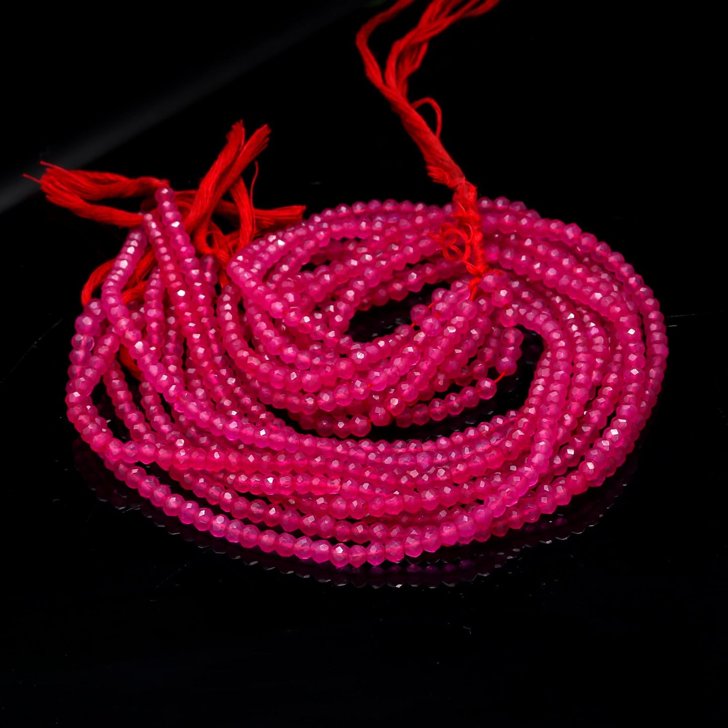Ruby Quartz Faceted Rondelle Beads Pink Ruby Quartz Rondelle Beads 4-5 MM Ruby Quartz Beads for Handmade Designer Jewelry Making Craft