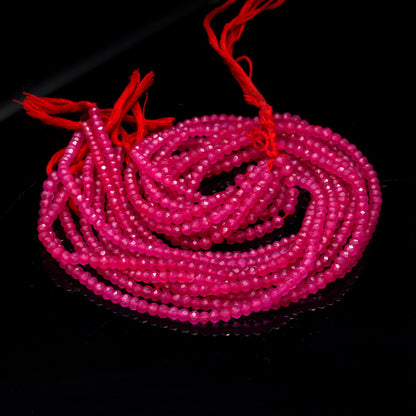 Ruby Quartz Faceted Rondelle Beads Pink Ruby Quartz Rondelle Beads 4-5 MM Ruby Quartz Beads for Handmade Designer Jewelry Making Craft