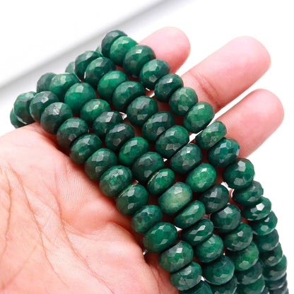 Emerald Faceted Rondelle Beads Natural Emerald Rondelle Beads Faceted Emerald Beads for Handmade Designer Jewelry Necklace Making Craft