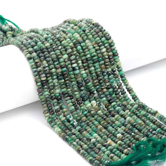 Emerald Faceted Rondelle Beads Natural Emerald Rondelle Beads Faceted Emerald Beads for Designer Jewelry Necklace & Bracelet Making Craft