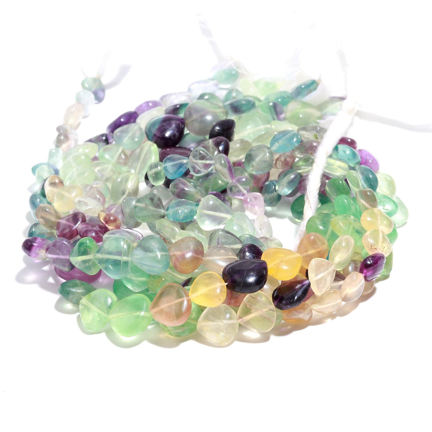 3 Strands Multi Fluorite Heart Shape Beads Natural Multi Fluorite Heart Beads for Handmade Fancy Jewelry Necklace Pendant Earrings Making