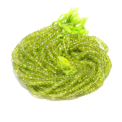 AAA Peridot smooth Rondelle Beads, 5.5-6.5 MM Peridot Rondelle Beads, 13 Inch Plain Peridot Rondelle Beads for Jewelry Making