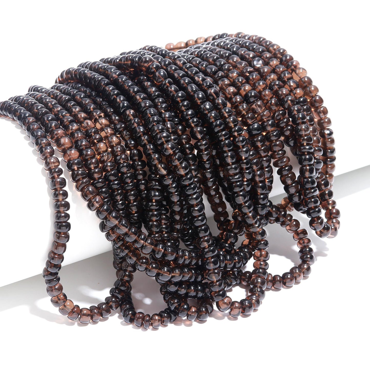 Smokey Quartz Smooth Rondelle Beads Natural Smokey Quartz Rondelle Beads 6-7 MM Smooth Smokey Quartz Beads for Designer Jewelry Making Craft