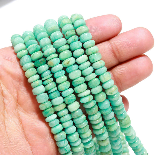 Amazonite Smooth Rondelle Beads Natural Amazonite Rondelle Beads Smooth Amazonite Beads for Designer Handmade Jewelry Making Craft